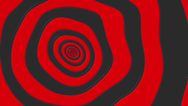 Trendy trippy cartoon style motion background animation with a repeating pattern of rippling shiny black and red circles. This simple background is full HD and a seamless loop.