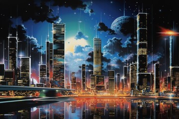 Fototapeta premium A city architecture metropolis landscape.