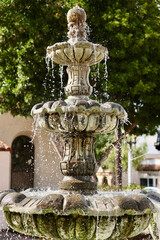 water fountain in the church garden
