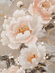 Elegant Embroidered Peonies: A Fusion of Tradition and Modernity