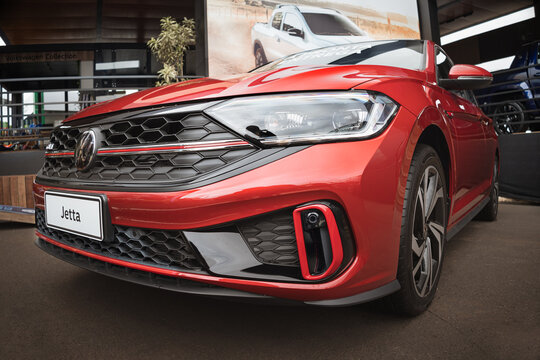 Vehicle Volkswagen Jetta GLI 2024 on display at the event Expo Londrina 2024, held in the city of Londrina, Brazil.