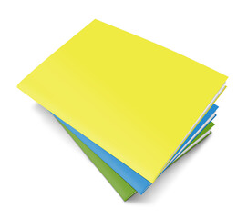 Three magazine blank template color for presentation layouts and design.