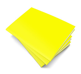 Yellow magazine blank template for presentation layouts and design.