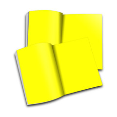 Yellow magazine blank template for presentation layouts and design.