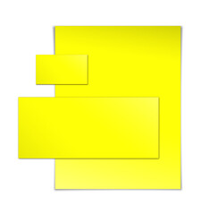 Yellow promotional paper blank template for presentation layouts and design.