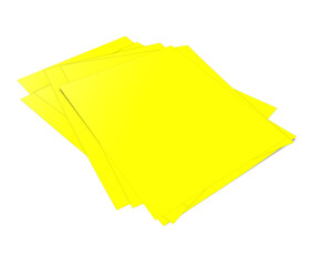 Yellow Reports blank template for presentation layouts and design. 3D rendering.