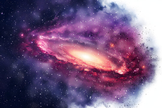 galaxy, white background, wideview ptoto