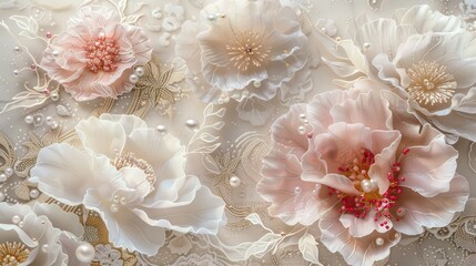 Elegant Embroidered Peonies: A Fusion of Tradition and Modernity