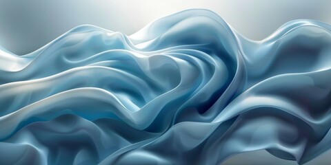 Fototapeta premium A blue fabric with a wave pattern