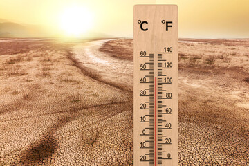 Drought impact, Water in dam drying during long term of high temperature impact by heatwaves.