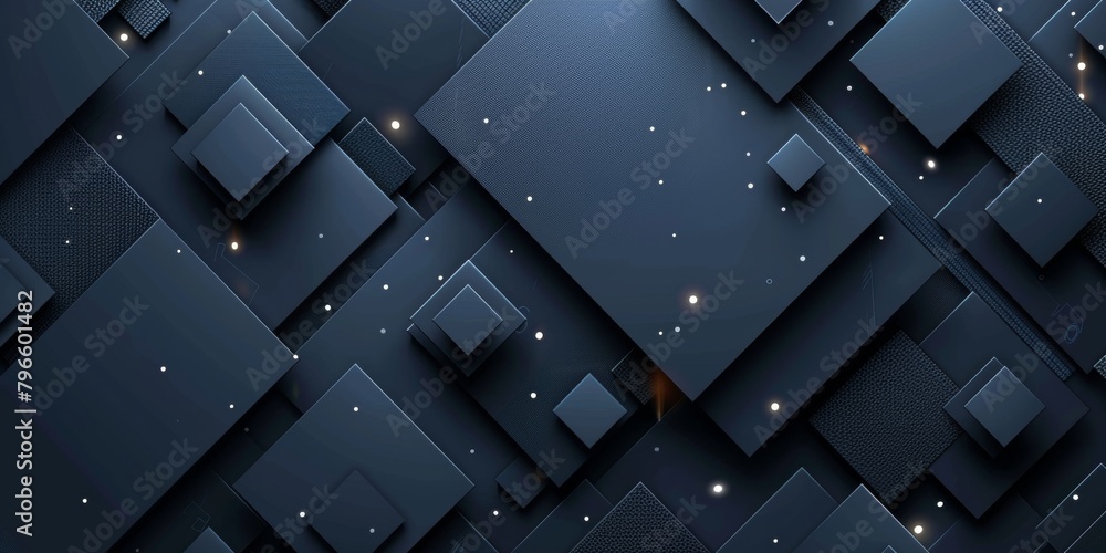 Wall mural a black and white image of squares and cubes with a dark color scheme