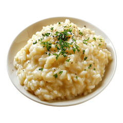Savory risotto isolated on transparent background