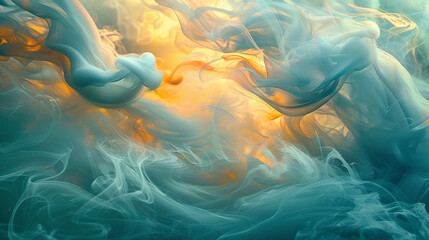 Soft wisps of smoke and mist curling and swirling in an otherworldly dance, creating a mystical and enchanting abstract atmosphere. 