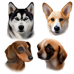 group of puppies, cute dog clipart