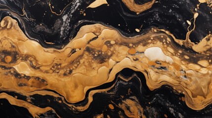 Luxury golden marble texture. Marble ink abstract art from exquisite original painting for abstract background in gold black color.Detailed Marble slab.