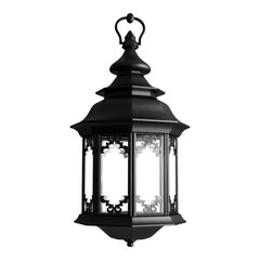 Simple black lantern isolated on transparent background
