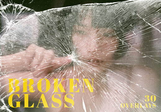 30 Broken Glass Texture Overlays