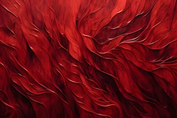 Fensteraufkleber Crimson Cascade Cadence, abstract landscape art, painting background, wallpaper, generative ai © Niko