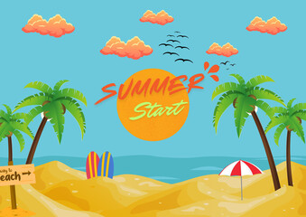Summer Start: Attractive High-Quality Summer Design, 2024, Vector Illustration.