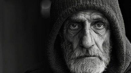 old man with Longing: Aching heart, wistful sighs, yearning for distant horizons. - obrazy, fototapety, plakaty