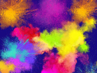 Obraz na płótnie Canvas Sky in colors in Holi style, bright colors against the sky
