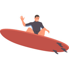 Human Surfer Illustration