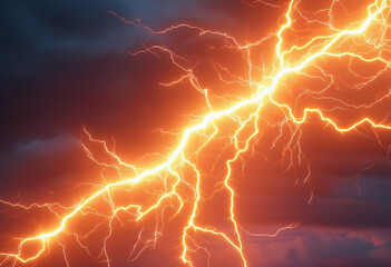 lightning strike colored 3d rendering element wallpaper - obrazy, fototapety, plakaty
