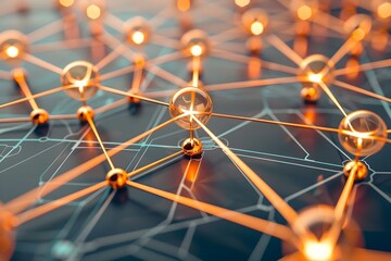 Visual representation of interconnected nodes illustrating global network connectivity. Concept Global Connectivity, Interconnected Nodes, Network Visualization, Digital Infrastructure