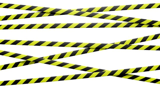 im Wind schaukelnde Absperrb&auml;nder, gelb/schwarz	
