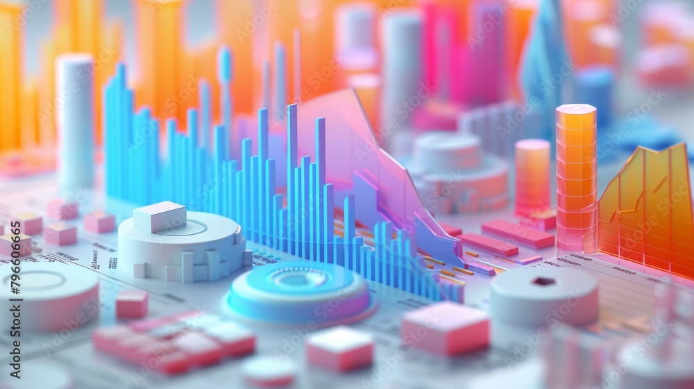 Aufkleber 3d render of a futuristic circuit board with glowing elements