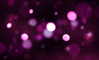 Red and Pink romantic bokeh lights background with dark backdrop. Modern blur bokeh lights wallpaper