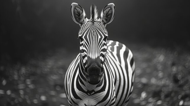 Witness the mesmerizing pattern of a zebra grazing on the African plains in this captivating 4K wallpaper. Its black and white stripes create a stunning visual contrast.