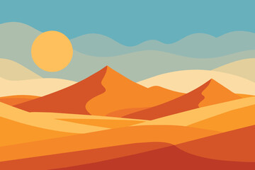 Fototapeta na wymiar Desert landscape background vector design