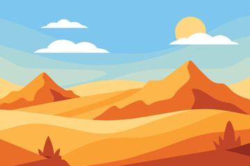 Desert landscape background vector design