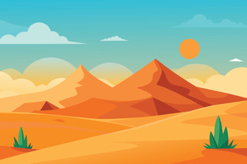 Fototapeta na wymiar Desert landscape background vector design