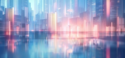 abstract background of glass skyscrapers and cityscape