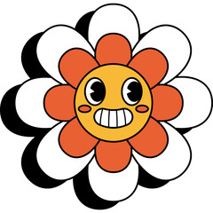 Retro Flower Face