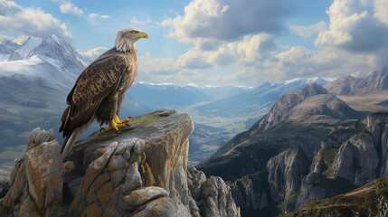 bald eagle on the rock