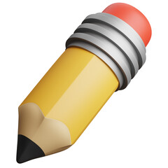 3d render of pencil for icon.
