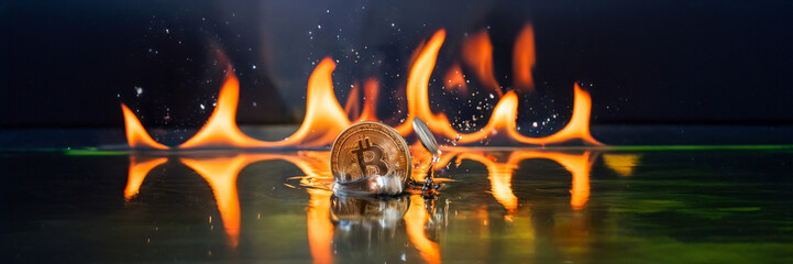 bitcoin emerge from water and fire