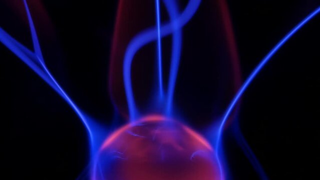 A plasma ball, plasma globe, or plasma lamp is a clear glass container filled with noble gases and high-voltage electrode in the center.