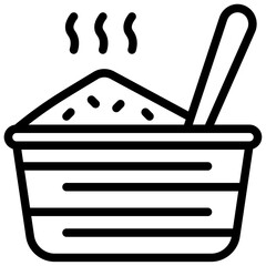 Rice Bowl Icon. Rice bowl and chopstick icon