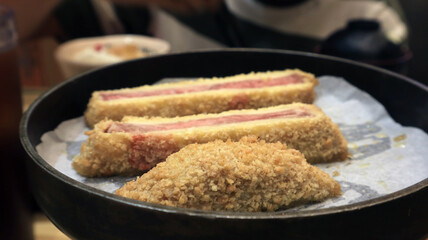 The katsu curry is grilled and ready to eat.