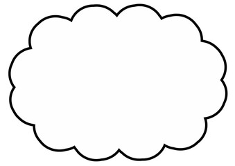 雲形　シンプル　白　ふきだし　セリフ