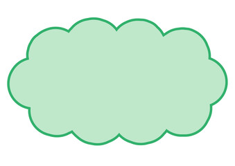 雲形 シンプル 緑 ふきだし 説明