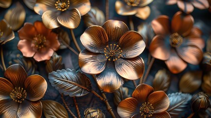 steampunk flowers, background with flowers