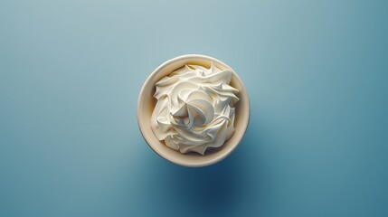 Elegant top view image of Greek yogurt, a rich source of vitamin D and calcium, perfectly isolated for a clean ad visual, studio lighting