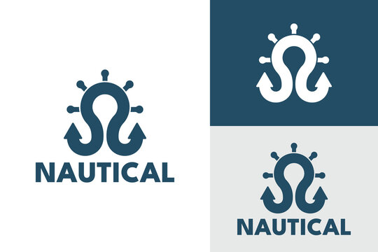 Logo ready elegant simple creative brand identity company corporate cafe fashion food initial N sea ship letter word  mark sign modern