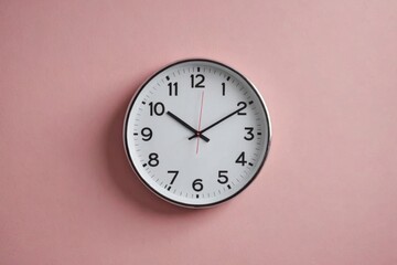 Clock on a pink wall