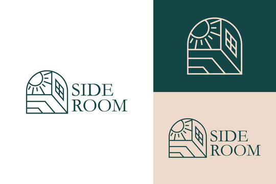 Logo ready elegant simple creative brand identity company corporate cafe fashion food initial letter word  mark sign modern side room